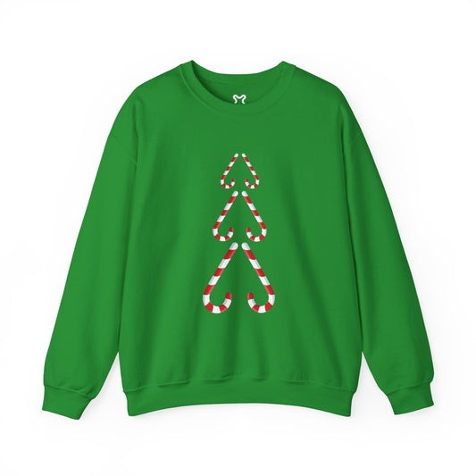 Minimalist Candy Cane Tree Crewneck Sweatshirt (Matching Family)