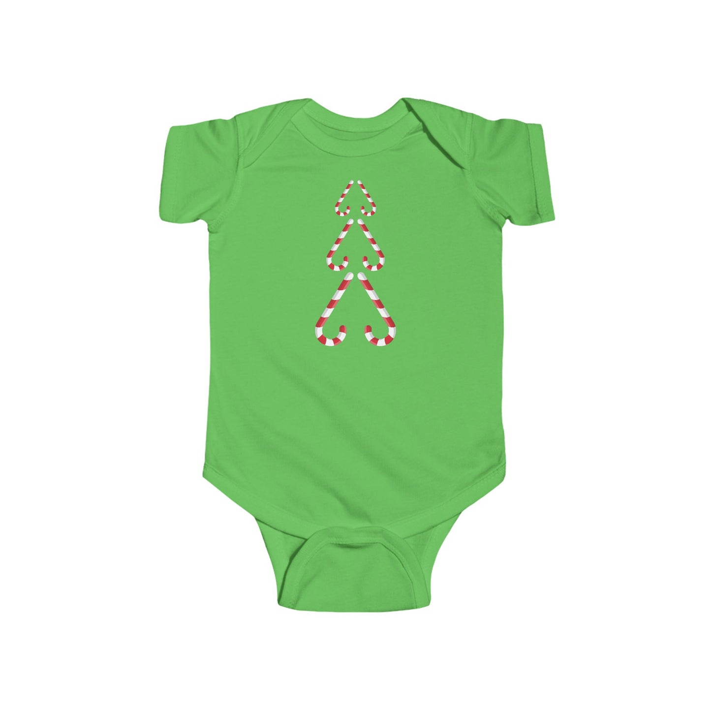 Infant Bodysuit — Minimal Candy Cane Christmas Tree Baby Onesie (Matching Family)
