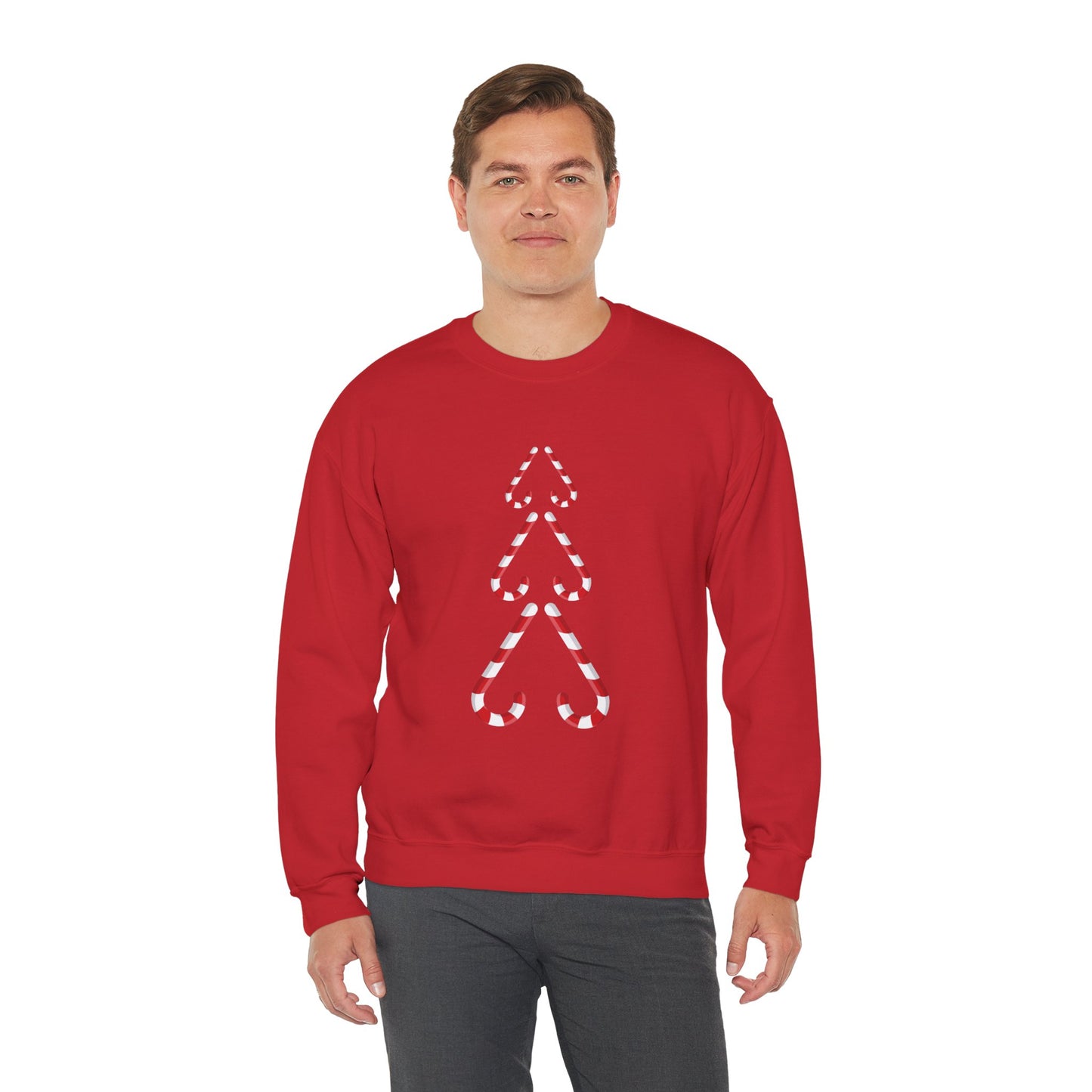 Minimalist Candy Cane Tree Crewneck Sweatshirt (Matching Family)