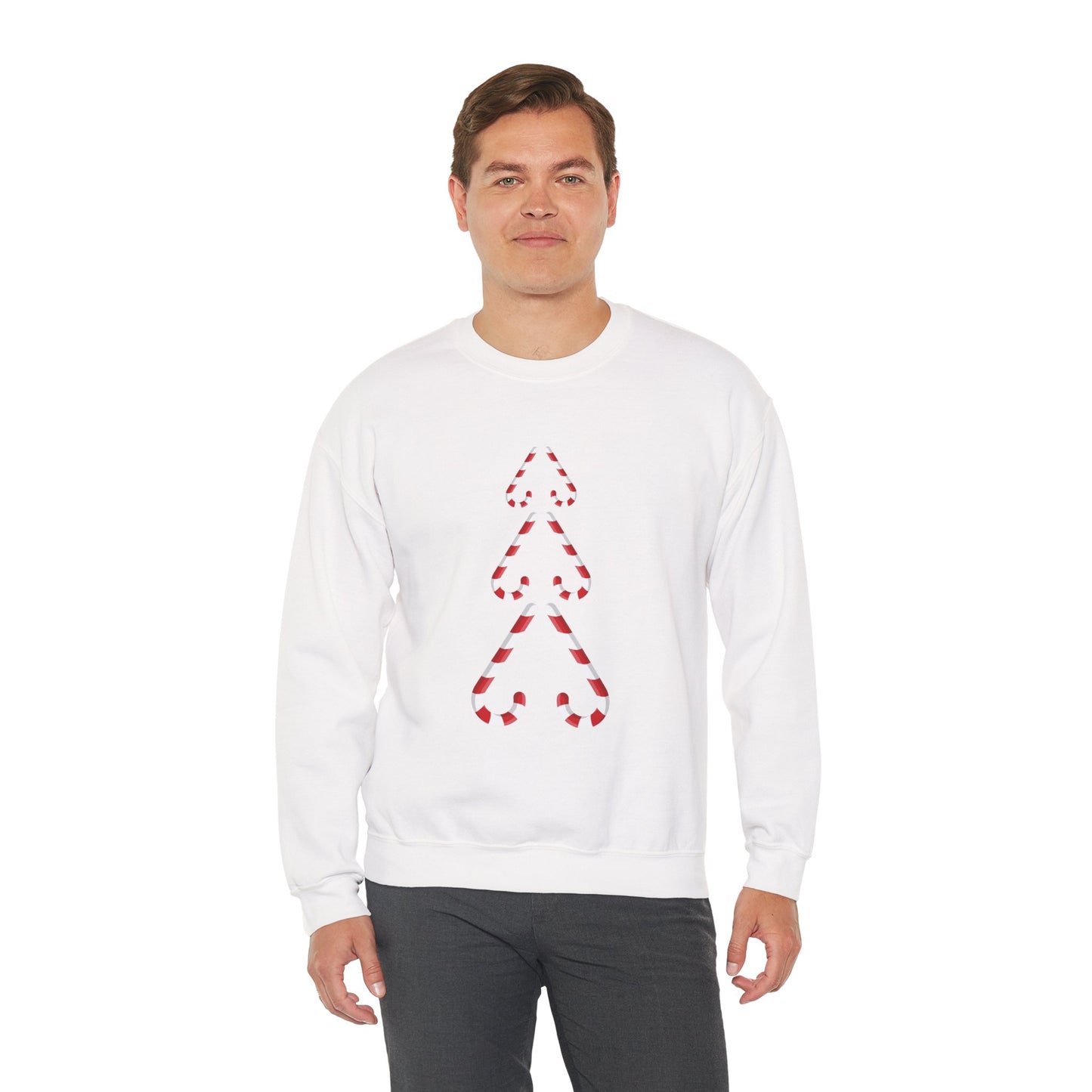 Minimalist Candy Cane Tree Crewneck Sweatshirt (Matching Family)