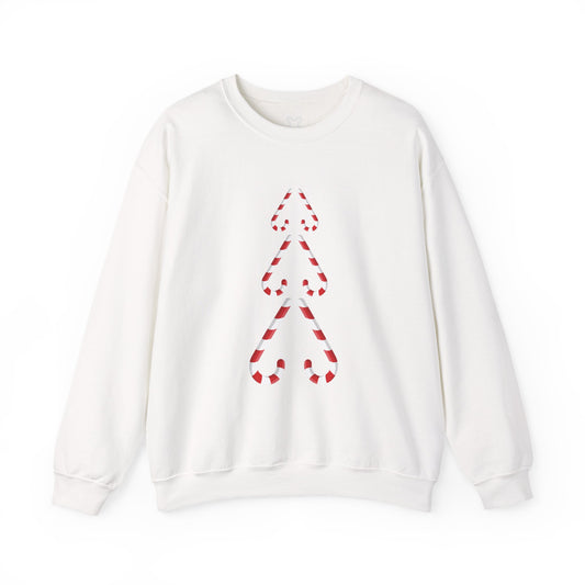 Minimalist Candy Cane Tree Crewneck Sweatshirt (Matching Family)