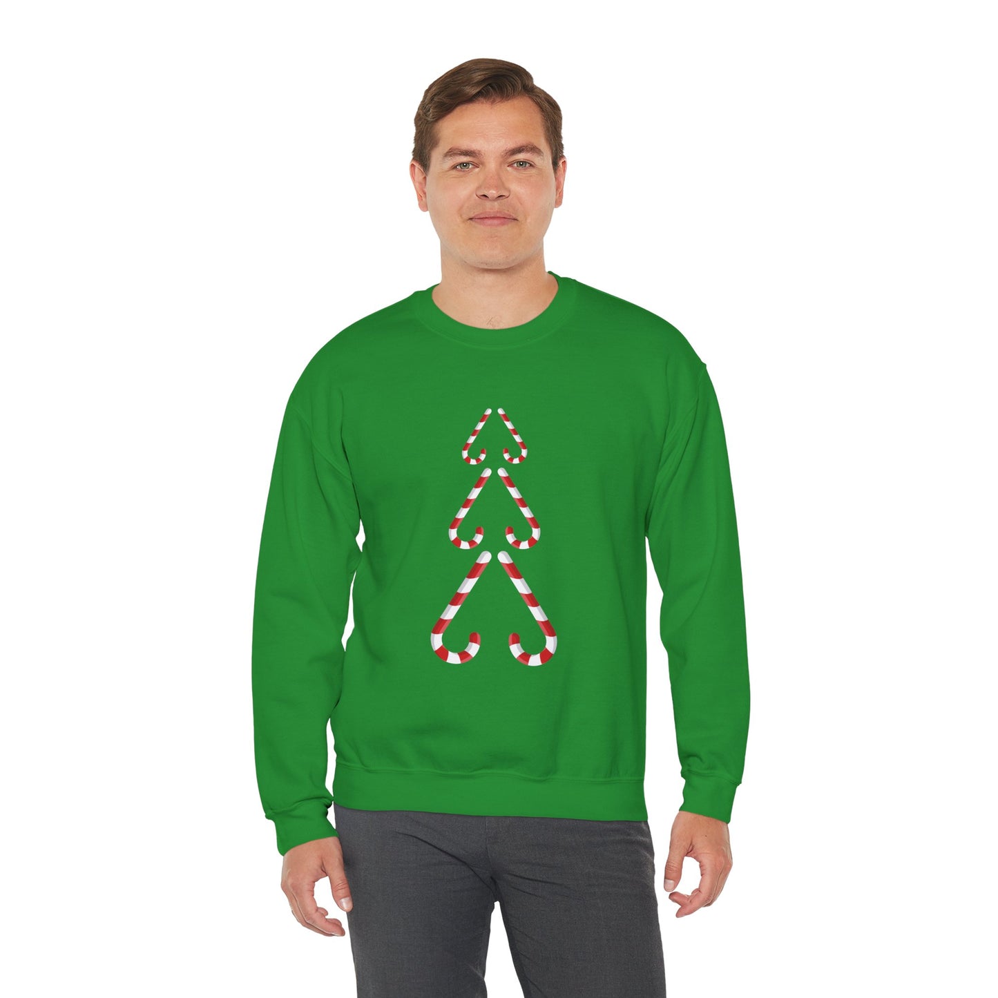 Minimalist Candy Cane Tree Crewneck Sweatshirt (Matching Family)